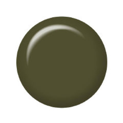 Swatch of IBD Après Hours, a deep olive green gel polish with a creamy, sophisticated finish.