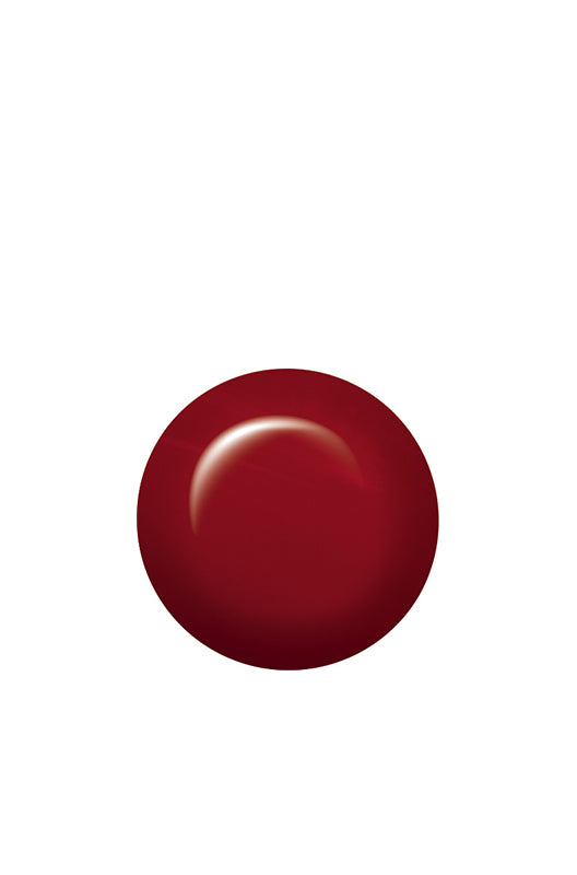 Swatch of IBD Bing Cherries, a dark red cream with a fiery undertone for a bold and seductive manicure.
