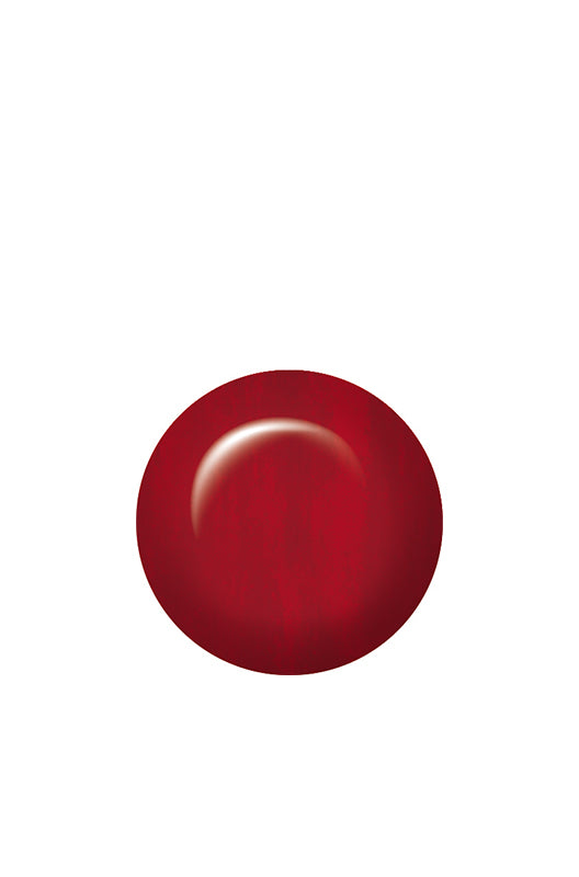 Swatch of IBD Enthralled, a rich berry red cream that’s both flirty and bold with a polished, vibrant finish.