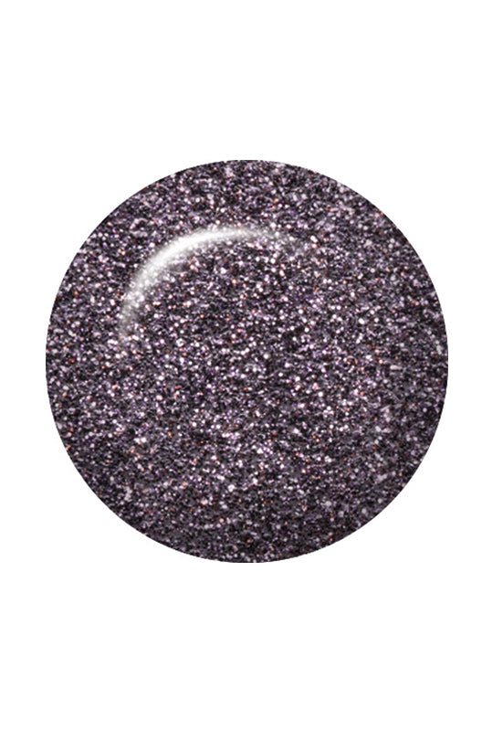 IBD Aphrodite Nail Polish Swatch, a deep charcoal color packed with fine glitter particles for a textured, glam effect.