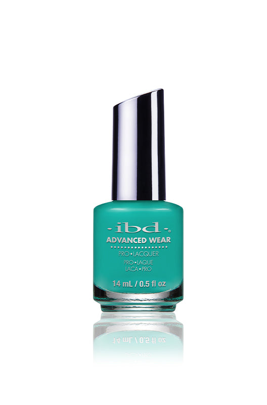 ibd Advanced Wear Just Me n' Carpi Pro Lacquer - a bright turquoise shade for bold, high-shine nail color.