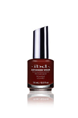 ibd Advanced Wear Fall Forward Pro Lacquer in a deep burgundy red shade for a bold, rich nail finish.