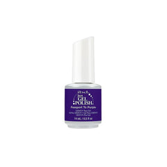 IBD Just Gel Polish in Passport to Purple, a bold royal purple gel polish perfect for vibrant, long-lasting manicures.