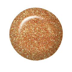 IBD Moroccan Spice swatch showcasing a glitzy copper-orange shimmer with multidimensional sparkle.