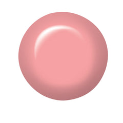 Swatch of IBD Flowerful, a lively peach-pink shade with a glossy cream texture.