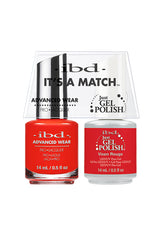 IBD It's A Match gel and lacquer duo in Vixen Rouge, a classic crimson pink with a sultry edge.
