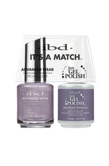 IBD It's A Match gel and lacquer duo in Amethyst Surprise, a frosted lavender shimmer with a soft metallic sheen.