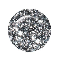 Swatch of IBD Polar Sky, a bold silver-charcoal glitter with cosmic sparkle and multi-dimensional shine.