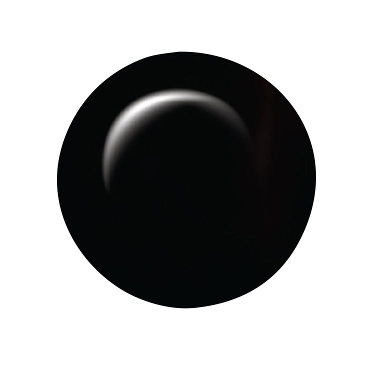 Swatch of IBD Black Lava, a true black crème that delivers maximum opacity and a high-gloss, inky effect.