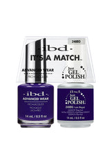 IBD It’s A Match gel and lacquer duo in I Am Royal, a regal sapphire-violet crème fit for a queen.