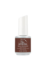 Front view of ibd Just Gel Polish Buxom Bombshell variant of nail gel with label text in a 14 ml  bottle