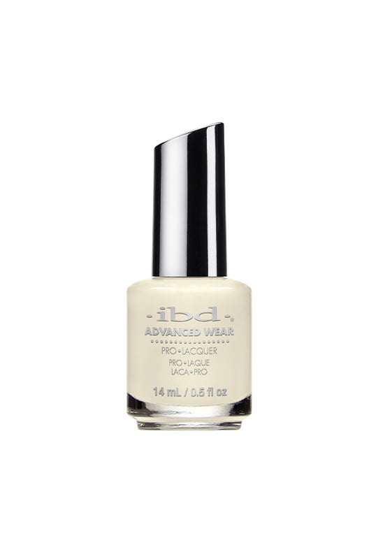 Front facing 0.5 ounce container of ibd Advanced Wear Buenos Dias Barcelona nail polish featuring a printed product label