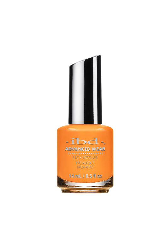 A 0.5 ounce bottle of ibd Advanced Wear Singapore Your Heart Out facing forward displaying its brush cap & product label