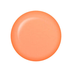 A luscious, romantic peach color swatch in a button shape isolated in the white setting backdrop