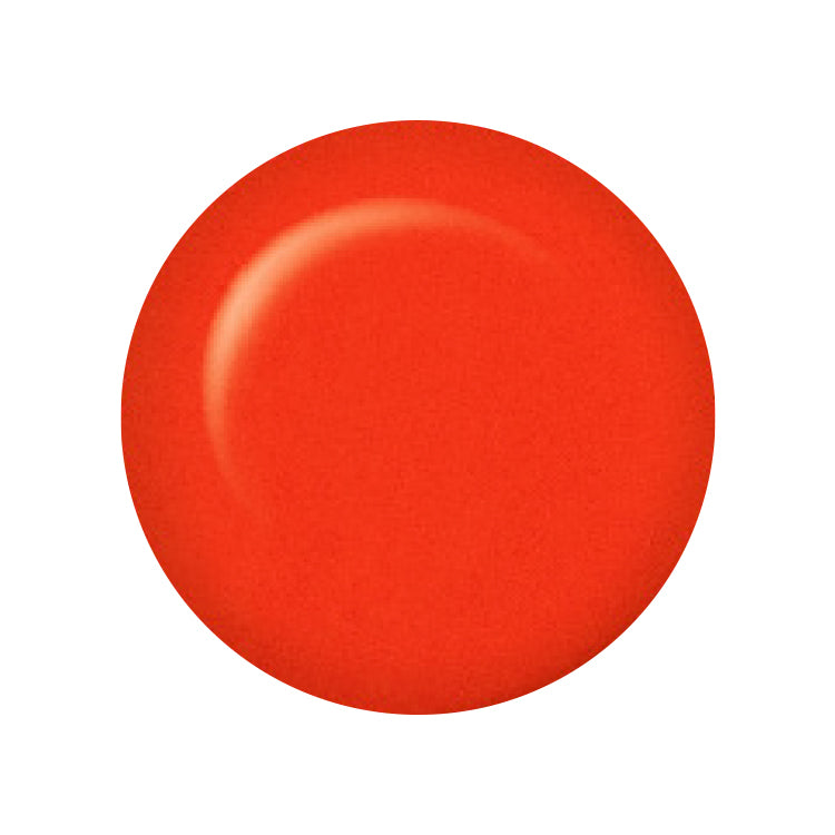 Circular color sample of ibd showing its  sexy, playful coral orange color