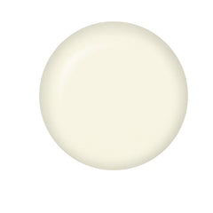 A creamy, sophisticated white nail gel polish color swatch in a circle shape isolated in white background