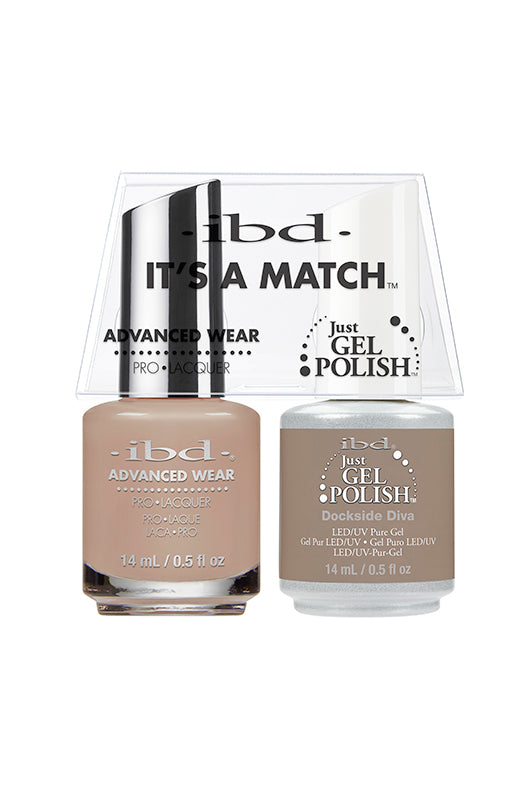 Front facing of two 0.5-ounce bottle of ibd  Advanced Wear Color Duo with printed text and product label