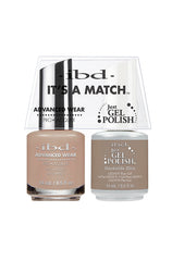 Front facing of two 0.5-ounce bottle of ibd  Advanced Wear Color Duo with printed text and product label