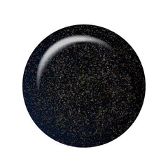 IBD Just Gel Polish Viva La Noche swatch in black with holographic glitter, perfect for dazzling manicures.