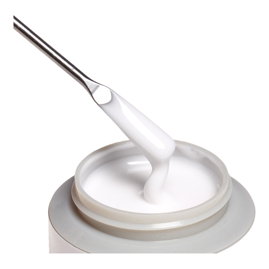 A close-up of Xtreme Hard Gel LED/UV Builder Gel in Milky White
