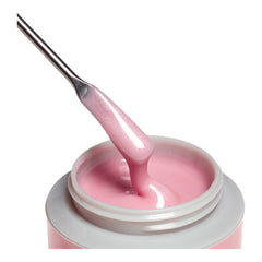 A close-up of IBD Xtreme Hard Gel LED/UV Builder Gel in the shade Rose Luster