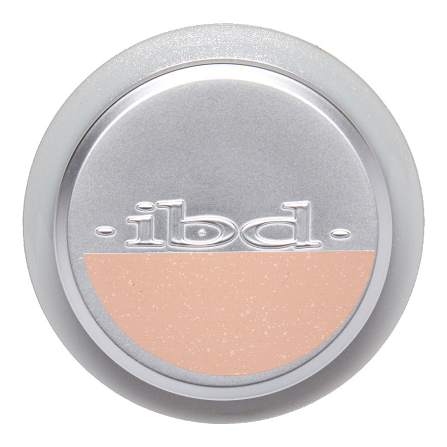 Top of the container of IBD Xtreme Hard Gel LED/UV Builder Gel in the shade Champagne Sparkle