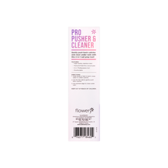 Back details of Pro Pusher & Cleaner packaging with text features and directions 