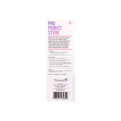 Back view of Pro Pumice Stone with Features and Directions 
