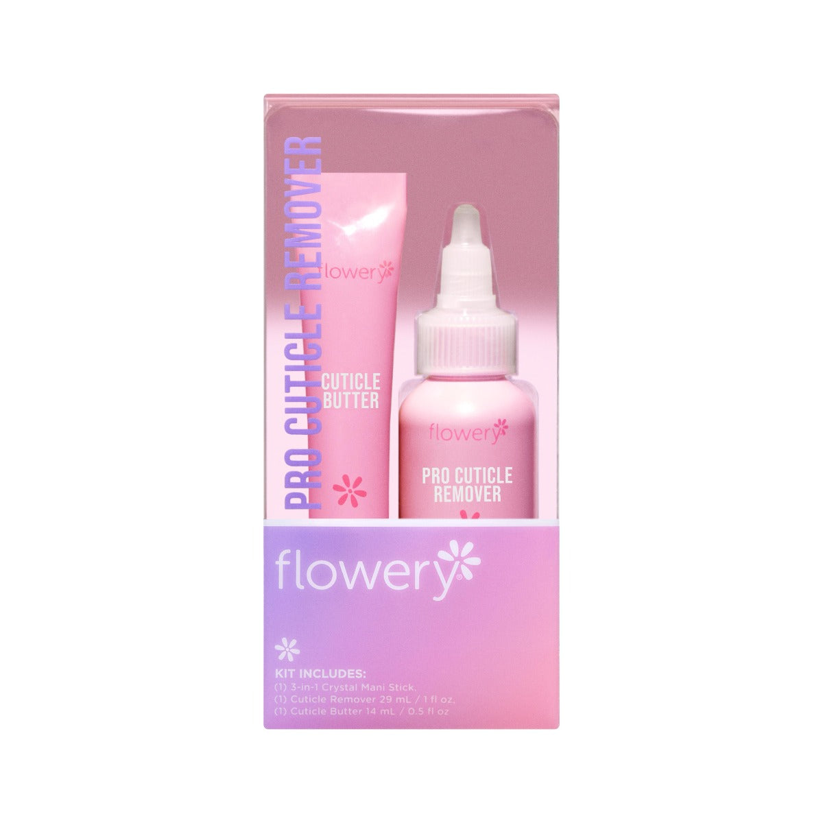 Front view of Pro Cuticle Remover Kit in Box Packaging 
