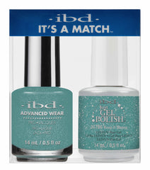 Front view of IBD Just Gel Polish and Advanced Wear bottles in shade Keep It Glassy
