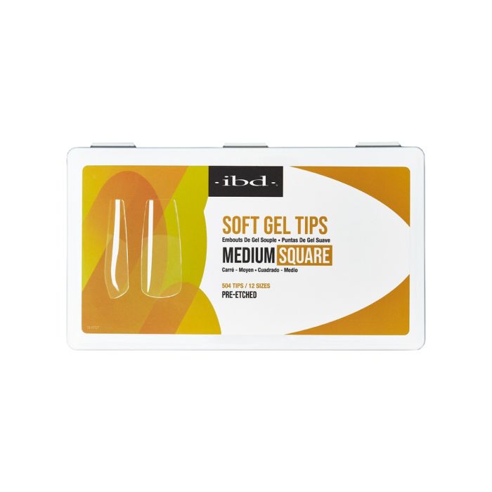 White Tips Medium Rounded Square Medium Square Soft Gel Tips – Nail Extensions – IBD Beauty