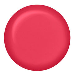 Swatch of IBD Rubber Gel Flamingo, a bright coral-red shade with intense pigmentation and glossy finish.