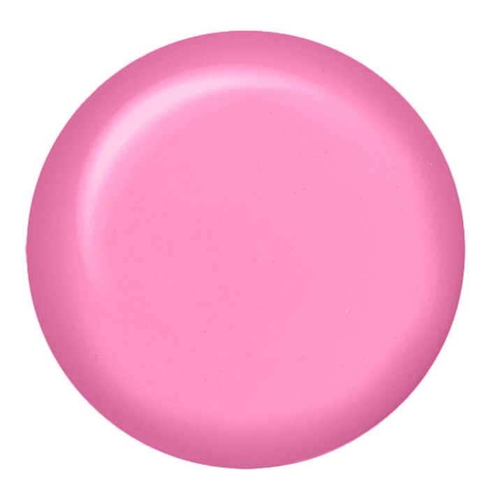 Swatch of IBD Rubber Gel Primrose, a gentle baby pink shade with a smooth, high-gloss gel finish.