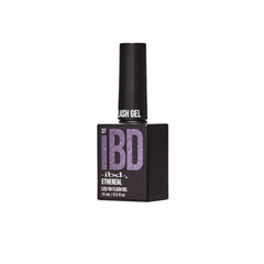 ibd Flash Gel Ethereal in 15mL angled bottle view, LED/UV lavender glitter polish with soft shimmer effect.