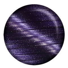 IBD Cosmos Magnetic Gel swatch showing deep galaxy purple base with bright lilac shimmer magnetic effect.